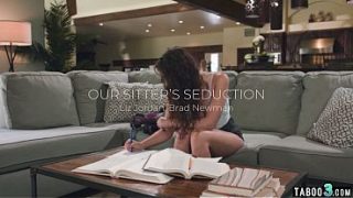 Dude fucking the shy teen babysitter Liz Jordan in front of his MILF wife