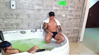 CUCKQUEAN! Her cheating husband is fucking the babysitter in front of her!